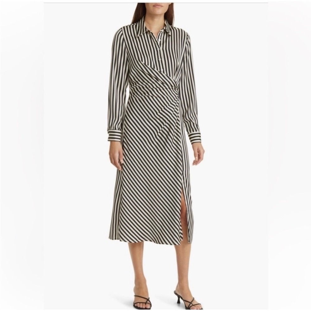 Zoe and Claire Striped Shirt Dress Long Sleeve